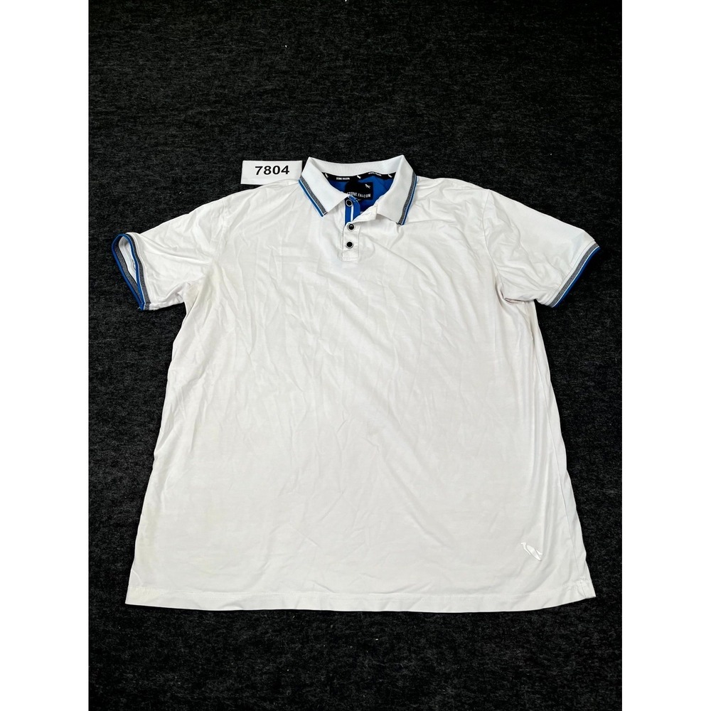 Stone‎ Falcon Performance Polo Shirt Mens XL White Short Sleeve Golf Tennis